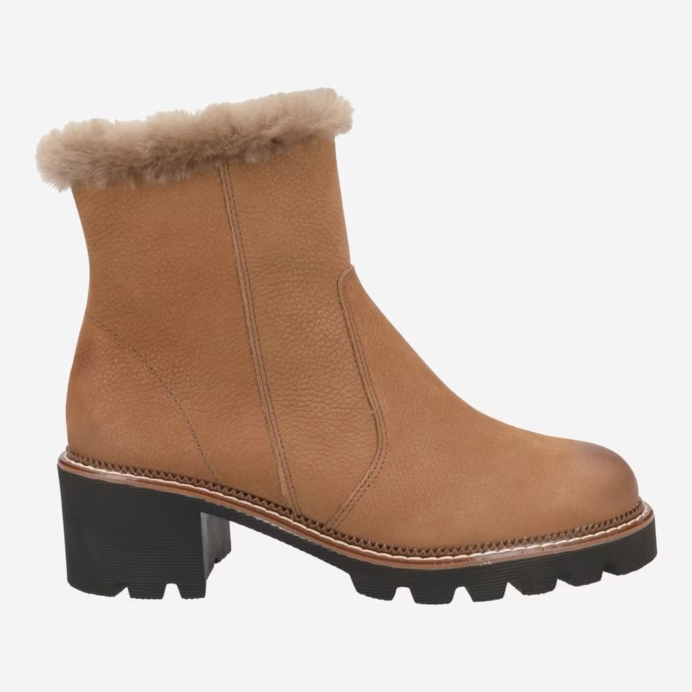 new Paul Green Wren faux fur lined boots in toffee grained nubuck leather